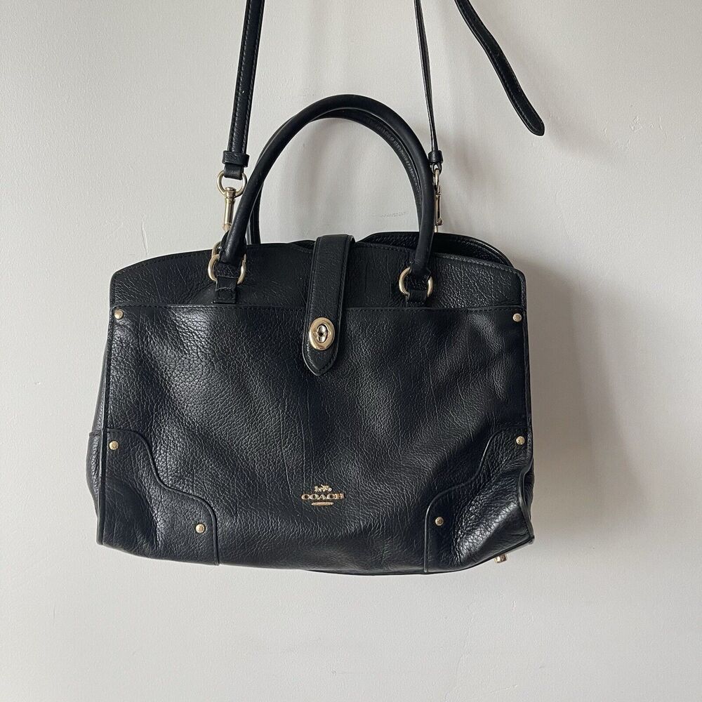 Coach Mercer Black Grain Leather Satchel 30 Style No. 37575